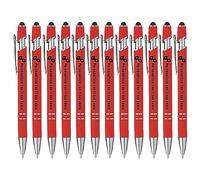 StickerLab Penna a sfera Touch in alluminio Personalizzata, Prodotto Made in Italy. Stampa Digitale UV del logo e testo Personalizzato (Rosso)