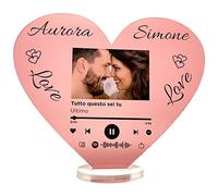 StickerLab - Targa Spotify personalizzata a forma di cuore, Made in Italy - Idea Regalo San Valentino - Idee Regalo Donna, Anniversario e Regalo Uomo - Targhetta Spotify Personalizzata