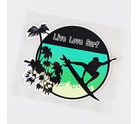 Stickers 14x10.9cm Live Love Live Surf Decalcomania Decalcomania Decor Auto Sticker Cartoon creativo moderno