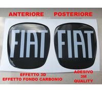 STICKERS 3D RESINATO LOGO BADGE FIAT TIPO BAULE ANTERIORE + POSTERIORE CARBONIO