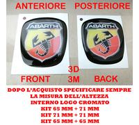 STICKERS 3D RESINATO LOGO FIAT ABARTH PANDA 4 X 4 COFANO ANTERIORE + POSTERIORE