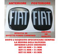 STICKERS 3D RESINATO LOGO FIAT GRANDE PUNTO EVO BAULE ANTERIORE + POSTERIORE CAR