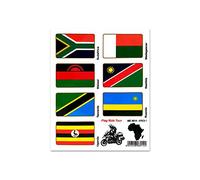 Stickers Adesivi Bandiere, Flag Ride Tour Africa 1 per Bauletti Moto