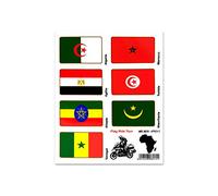 Stickers Adesivi Bandiere, Flag Ride Tour Africa 2 per Bauletti Moto