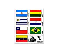 Stickers Adesivi Bandiere, Flag Ride Tour America 3 per Bauletti Moto, 16 x 13.5 cm