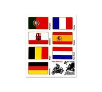 Stickers Adesivi Bandiere, Flag Ride Tour Europa 1 per Bauletti Moto, 16 x 13.5 cm