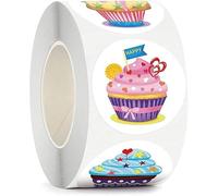 Stickers Bambini Rotolo, 500 Pezzi Adesivi Impermeabili Etichette Adesive Rotonde, 8 Modelli Stickers Motivazionali Rotondi, Adesivi Autoadesivi per Scrapbooking Regali Artigianato Buste Caramelle