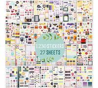 Stickers Bullet Journal, 27 Fogli 1230+ Pezzi Adesivi per Agenda e Planner 2025, Stickers Decorativi per Fai da Te, Bullet Journal, Diari, Album, Biglietti e Calendari