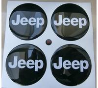 STICKERS COPRIMOZZI BORCHIE PER CERCHI IN LEGA PVC 3M 3D X 4 PZ 50 mm JEEP NERO