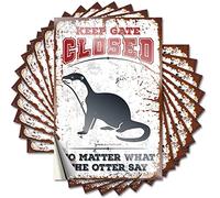 Stickers & Keep Gate Closed No Matter What The Otter Say Wall Art 3D Stick-on for Man Cave Bar - Man Cave Signs and Decor (20 x 30 cm)