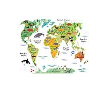 Stickers Muro Cameretta Mappa Del Mondo Per Bambini Adesivo Della