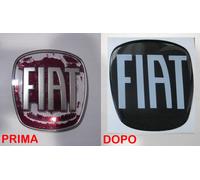 STICKERS RESINATO 3D STEMMA LOGO FIAT DUCATO CAMPER COFANO POSTERIORE 90X82 GREY