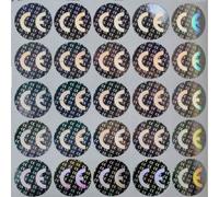 StickersLab - 112 Etichette CE(Conformità Europea) adesive sigilli ologrammi di garanzia e sicurezza oro e argento 20mm