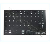 StickersLab - Adesivi lettere tastiera Italiano fondo nero lettere bianche (11,5mm x 12mm)