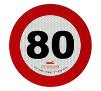 StickersLab - Contrassegno disco limite velocità in alluminio retroiriflettente 3M omologati classe 2 (80 km/h)