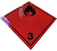 StickersLab - Etichetta AUTOADESIVA O Supporto Alluminio A.D.R Classe 3 "LIQUIDI INFIAMMABILI 300X300MM (PVC Adesivo)