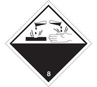 StickersLab - Etichetta autoadesiva o supporto alluminio A.D.R per classe 8 per "Materie corrosive" 300x300mm (Modello - PVC adesivo)