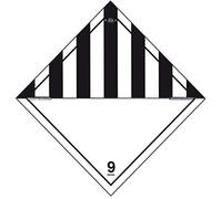 StickersLab - Etichetta autoadesiva o supporto alluminio A.D.R per classe 9 per "Materie e oggetti pericolosi diversi" 300x300mm (Modello - PVC adesivo)