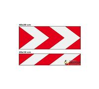 StickersLab - Fasce adesive rifrangenti riflettenti per cassonetti rifiuti materiale 3M 10/20 x 40cm classe 1/classe 2 (10cm x 40cm (4 pezzi), Modello - cl. 1 rifrangente)