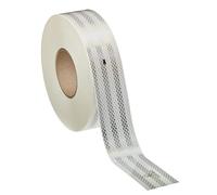 StickersLab - Pellicola Adesiva Omologata retroriflettente 3M Diamond Grade 983 per la Bordatura dei Veicoli Rosso Bianco o Giallo al Metro (50 Metri, Bianco)