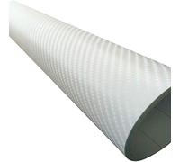 StickersLab - Pellicola Wrapping Carbonio 5D BIANCO EXTRA LUCIDO 50cm x 200cm + SPATOLA + TAGLIERINO (50cm x 200cm)
