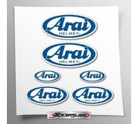 Stickersland®| Kit adesivi compatibile con Ara BLU casco Sponsor | uso personale, privato e decorativo | adesivi per moto telaio carena | decals sticker Decalcomanie Aftermarket