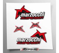 Stickersland® Kit adesivi compatibile con forcelle Marzocchi | adesivi per moto forcella | Vinile Adesivo FACILE APPLICAZIONE Stampa UV | PRODOTTO NON ORIGINALE