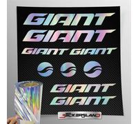 Stickersland - Kit adesivi compatibile con telaio Giant MTB Mountainbike e casco Olografico | decals sticker Decalcomanie bici scritte loghi