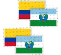 StickersWorld - Coppia di bandierine della Colombia e della Provvidenza e della provvidenza e di Santa Caterina con bandiera, 75 mm, in vinile, confezione da 2