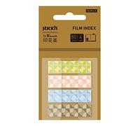 Stick'n For Kids - Set di 80 bandierine segnaletiche - 38 x 25 mm - Segnalibro adesivi per separare informazioni - 4 stampe Mosaico scuro - Materiale scolastico e da ufficio