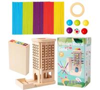Sticks Dice Game, Colorful Wooden Sticks Dice Games, Convenient Play, Early Development Fine Motor Skills, Educational Board Activity for Boys, Girls and Kids, 5.12x3.94x8.66 inches