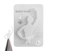Sticky Hooks, Coat Hook, Ballet Design, Utility Rack, Organizer Hanger, Bedroom Storage, Kitchen Use, Bathroom Mount, 3.94x6.81 Inches, Entryway Solution, Bag Holder, Cappello Scarf