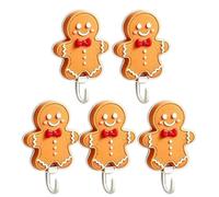 Sticky Hooks, Santa Gingerbread Christmas Decor, Adhesive Towel Wall Hanger | Cute Santa Gingerbread Hooks for Towels, Coats, Keys, and Bags in Bedrooms, Bathrooms, Entryways, Dorms, and Living Rooms