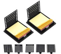 Sticky Note Kit, 2PCS Holder with 5 Template Stencils, 3x3 Organizer, Reusable Dispenser for Office, Home, School, Daily Planning, To-Do Lists