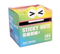 Sticky Notes, Translucent Color Memo Pad, Pull Out Roll Design, 105 Sheets per Rolls, Colorful Reminder Notes for Notebook, Home, Workplace, School, Highlights, Students, 2.95x2.76x2.76 inches