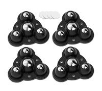 Sticky Pulley Caster Wheels - 4 Pack Adhesive Swivel Rollers, 360 Degree Rotation, Wear Resistant Base, Effortless Glide Mechanism, Compact Mobility Solution | Reliable Rolling Helper for Kitchen
