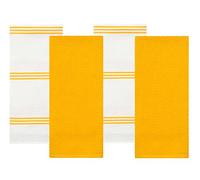 Sticky Toffee asciugamani da tè in Cotone al 100% | set di 4 Asciugamani da Cucina | 40,6 x 71 cm | Giallo | Assorbente Panni da Cucina Bar Ristorante