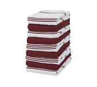 Sticky Toffee - Strofinacci da cucina in 100% cotone, confezione da 9 pezzi, 40,6 x 71 cm, colore: rosso