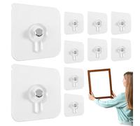 Sticky Wall hooks- Adhesive Wall Hangers Set, Nail-Free Bathroom Towel Hook, Kitchen Organizer Hook | Picture Display Hooks, Heavy Duty Sticky Mount Practical Home Office Use For Easy Installation