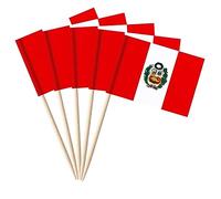 stidsds 100 pz bandiera peruviana stuzzicadenti bandiere mini piccolo perù cupcake topper bastone bandiere banner festa country cocktail frutta decorazione