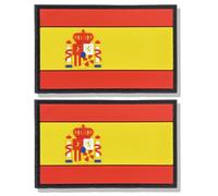 stidsds Confezione da 2 toppe con bandiera della Spagna, tattiche militari spagnole, bandiere della Spagna, in PVC, con gancio e anello, per vestiti, cappelli, zaini, decorazioni