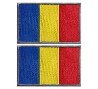 stidsds Confezione da 2 toppe ricamate con bandiera della Romania, toppe tattiche militari per vestiti, cappelli, zaini, decorazioni per orgoglio
