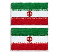 stidsds Confezione da 2 toppe ricamate con bandiera iraniana con bandiera iraniana, toppe tattiche militari per vestiti, cappelli, zaini, decorazioni per orgoglio