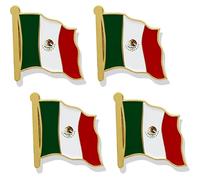 stidsds Spilla a forma di bandiera del Messico, con bandiera messicana, smaltata, da uomo e da donna, per abito e decorazione patriottica, in metallo, souvenir, cappelli, zaini, confezione da 4,