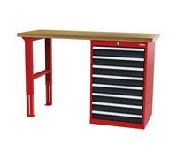 STIER Banco da lavoro in serie largh.xprof.xalt. 1500x600x960 mm con 1 corpo armadio di larghezza 600 mm RAL 3020 / RAL 7016 Quantità:1
