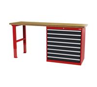 STIER Banco da lavoro largh.xprof.xalt. 2000x600x1060 mm con 1 corpo armadio di larghezza 900 mm RAL 3020 / RAL 7016 Quantità:1