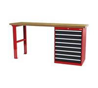 STIER Banco da lavoro largh.xprof.xalt. 2000x600x860 mm con 1 corpo armadio di larghezza 700 mm RAL 3020 / RAL 7016 Quantità:1