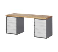 STIER Banco da lavoro Premium con 10 cassetti largh.xprof.xalt. 2000x700x890 mm Quantità:1