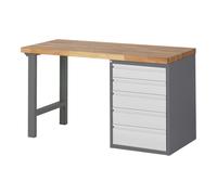 STIER Banco da lavoro Premium con 5 cassetti largh.xprof.xalt. 1500x700x890 mm Quantità:1