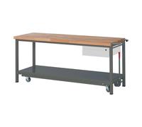 STIER Banco da lavoro Premium con telaio mobile abbass. e 1 cassetto largh.xprof.xalt. 2000x700x880 mm Quantità:1